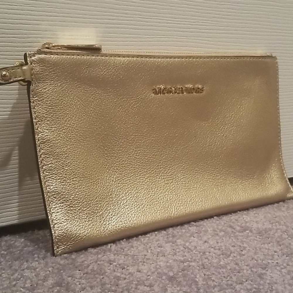 Michael Kors gold clutch